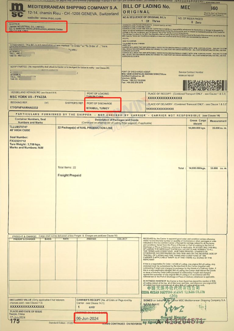 Türkiye İstanbul'a Çivi Üretim Hattı