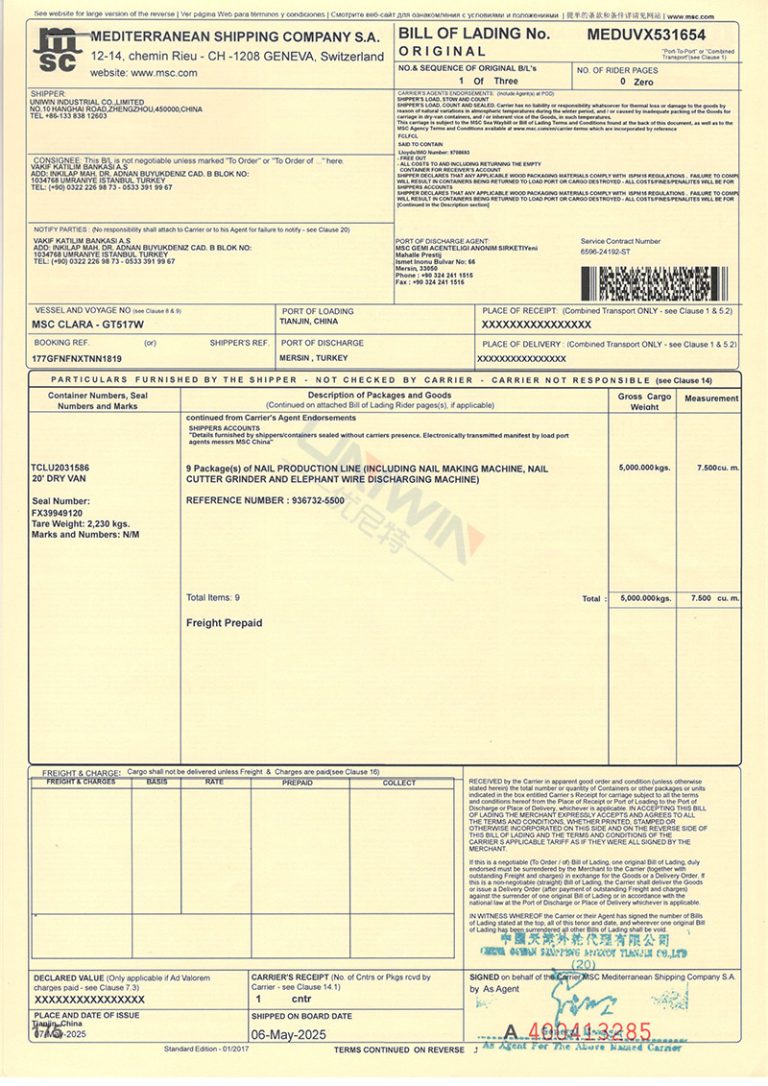 Mersin'e Tel Çivi Üretim Hattı